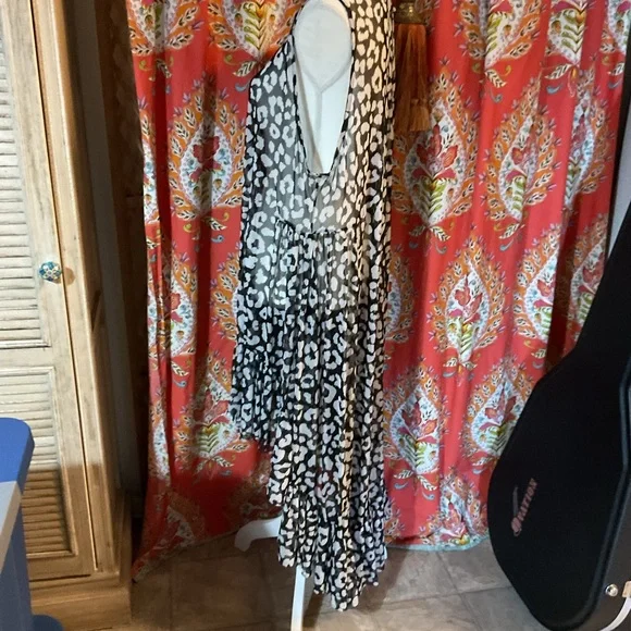 Zadie B’s mesh layering dress smock leopard print 2X - Picture 3 of 5